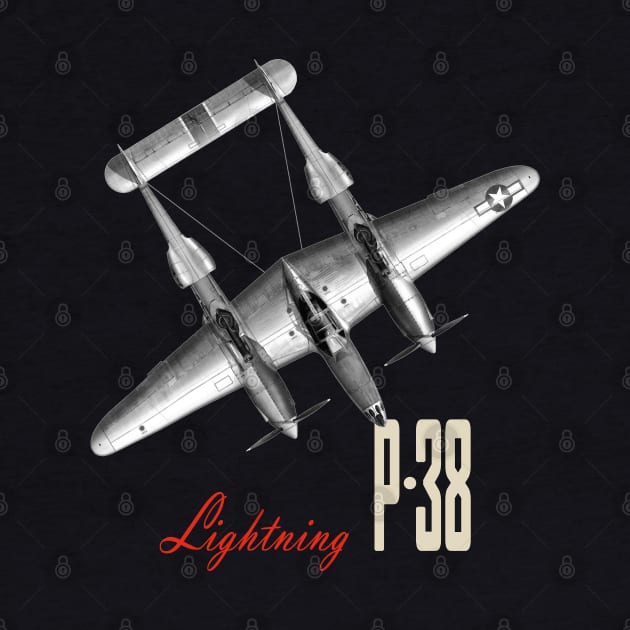 P-38 Lightning WW2 fighter aircraft airplane by Jose Luiz Filho